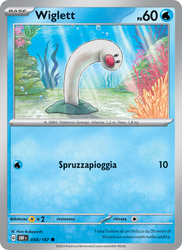 Wiglett 058/230 — Ossidiana Infuocata (Italian Pokémon TCG card)