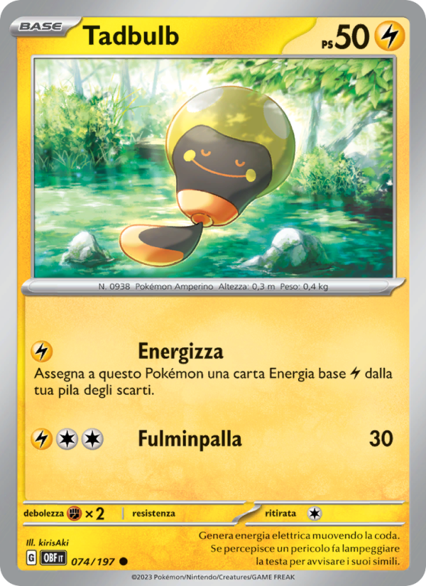 Tadbulb 074/230 — Ossidiana Infuocata (Italian Pokémon TCG card)