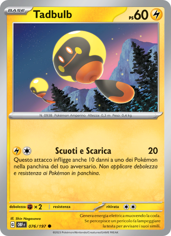 Tadbulb 076/230 — Ossidiana Infuocata (Italian Pokémon TCG card)