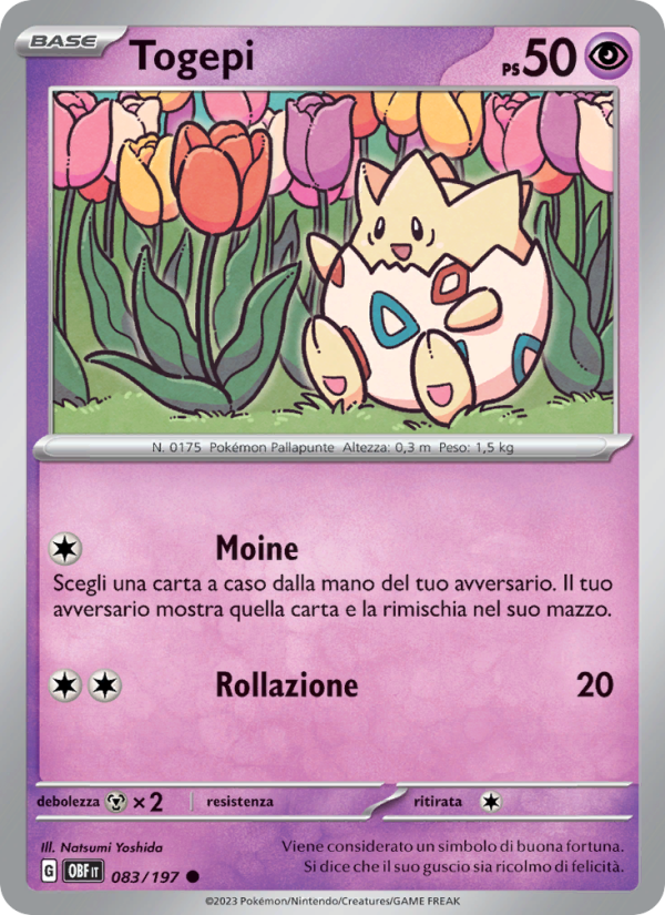 Togepi 083/230 — Ossidiana Infuocata (Italian Pokémon TCG card)