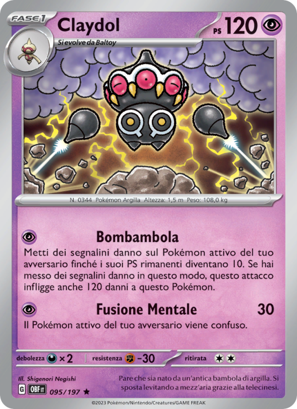 Claydol 095/230 — Ossidiana Infuocata (Italian Pokémon TCG card)
