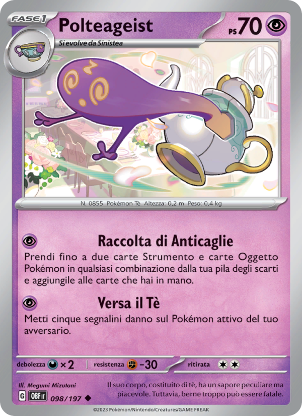 Polteageist 098/230 — Ossidiana Infuocata (Italian Pokémon TCG card)