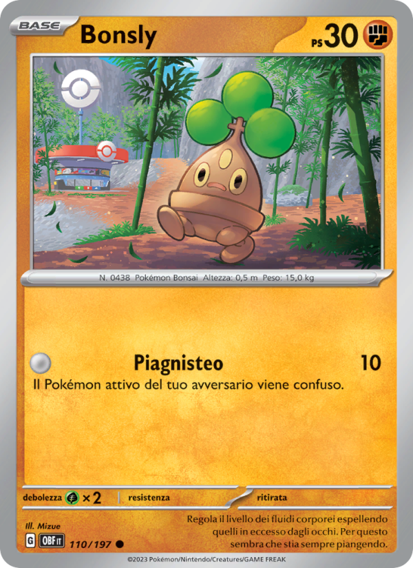 Bonsly 110/230 — Ossidiana Infuocata (Italian Pokémon TCG card)