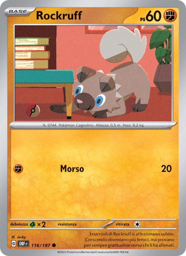 Rockruff 116/230 — Ossidiana Infuocata (Italian Pokémon TCG card)