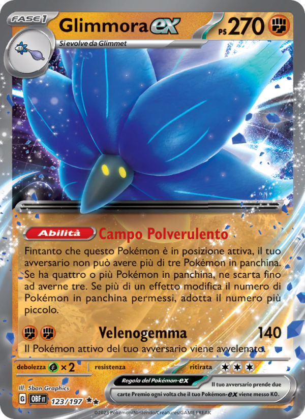 Glimmora-ex 123/230 — Ossidiana Infuocata (Italian Pokémon TCG card)