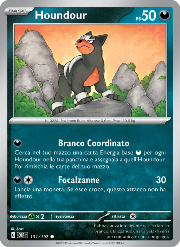 Houndour 131/230 — Ossidiana Infuocata (Italian Pokémon TCG card)