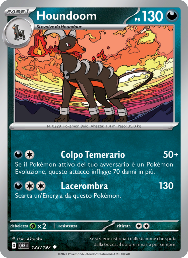 Houndoom 133/230 — Ossidiana Infuocata (Italian Pokémon TCG card)