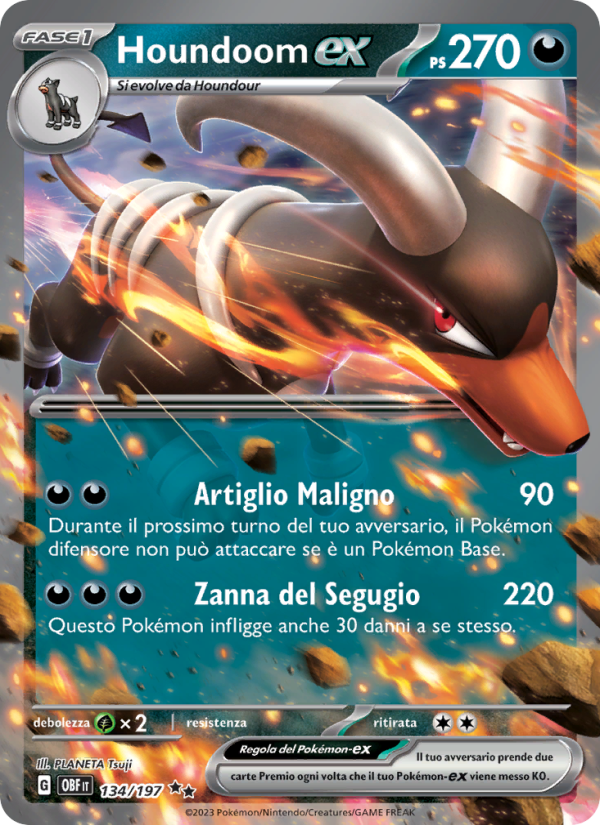 Houndoom-ex 134/230 — Ossidiana Infuocata (Italian Pokémon TCG card)