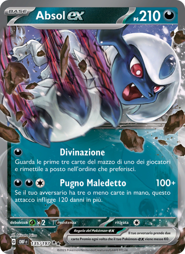 Absol-ex 135/230 — Ossidiana Infuocata (Italian Pokémon TCG card)