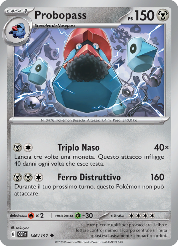 Probopass 146/230 — Ossidiana Infuocata (Italian Pokémon TCG card)