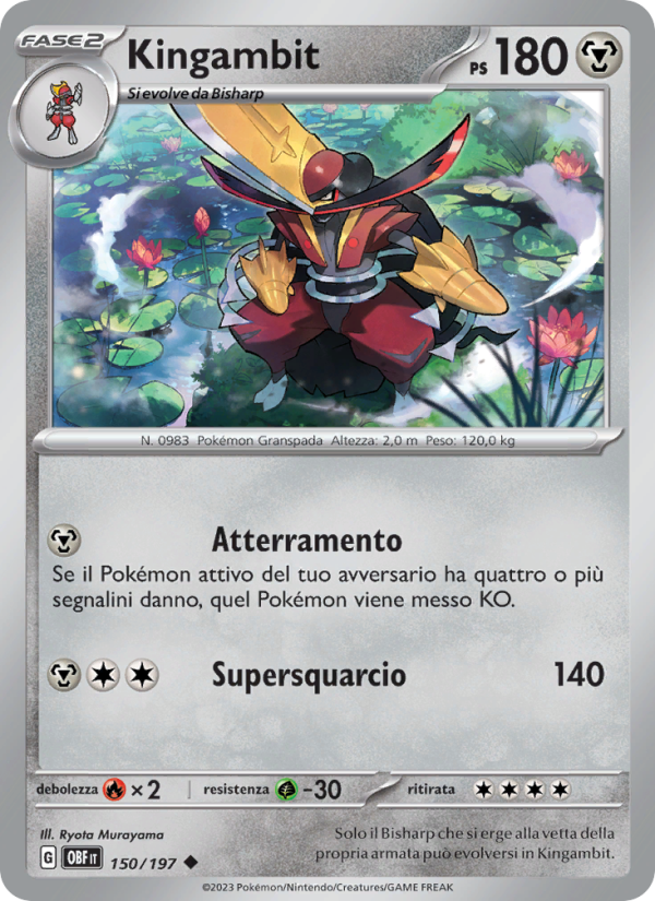Kingambit 150/230 — Ossidiana Infuocata (Italian Pokémon TCG card)