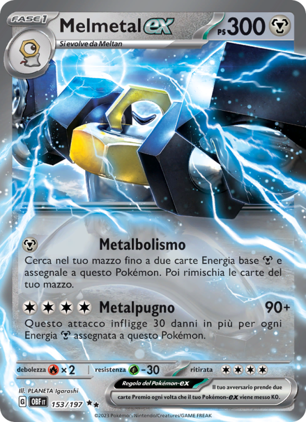 Melmetal-ex 153/230 — Ossidiana Infuocata (Italian Pokémon TCG card)