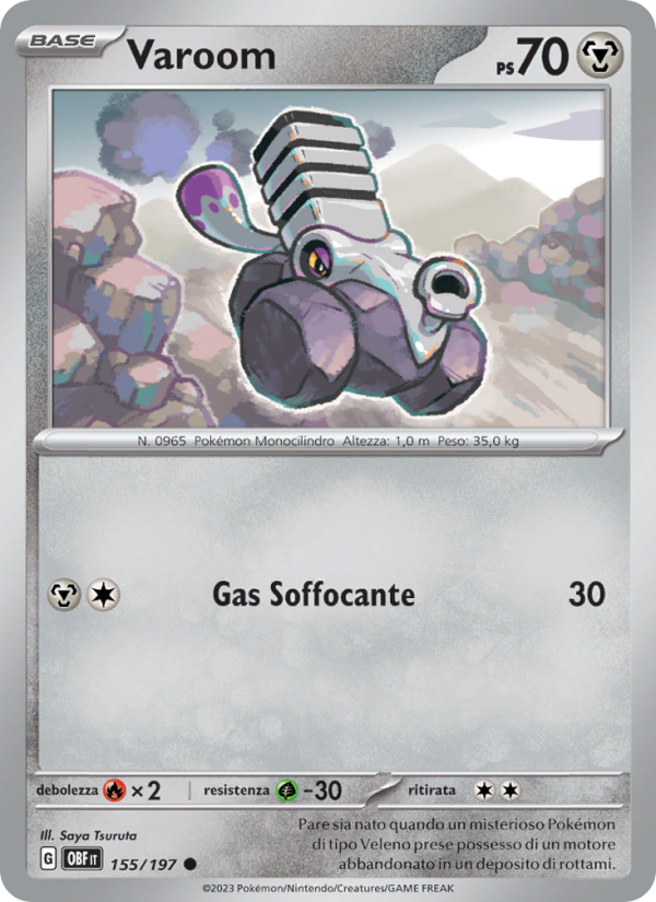 Varoom 155/230 — Ossidiana Infuocata (Italian Pokémon TCG card)
