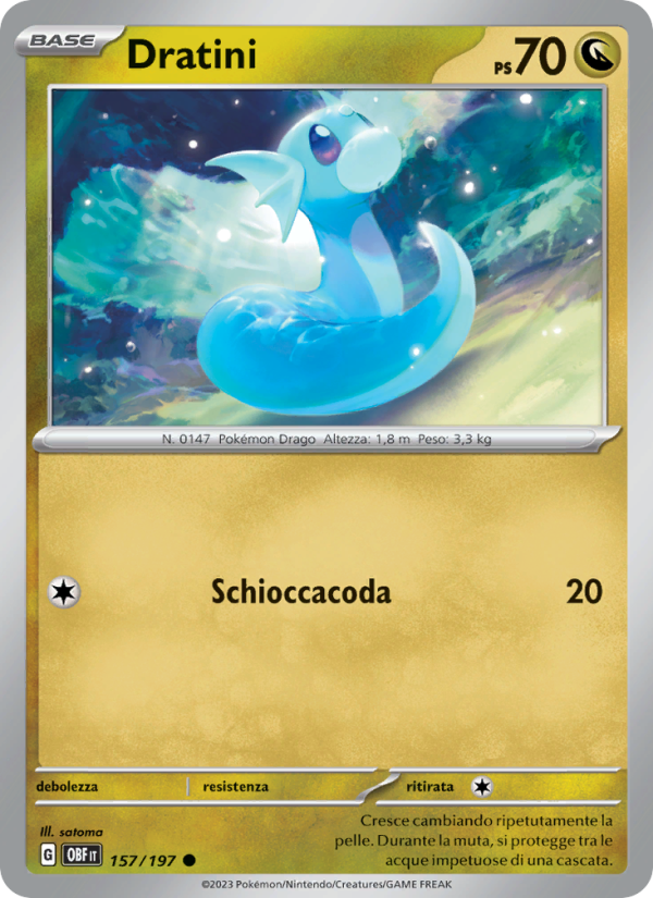 Dratini 157/230 — Ossidiana Infuocata (Italian Pokémon TCG card)