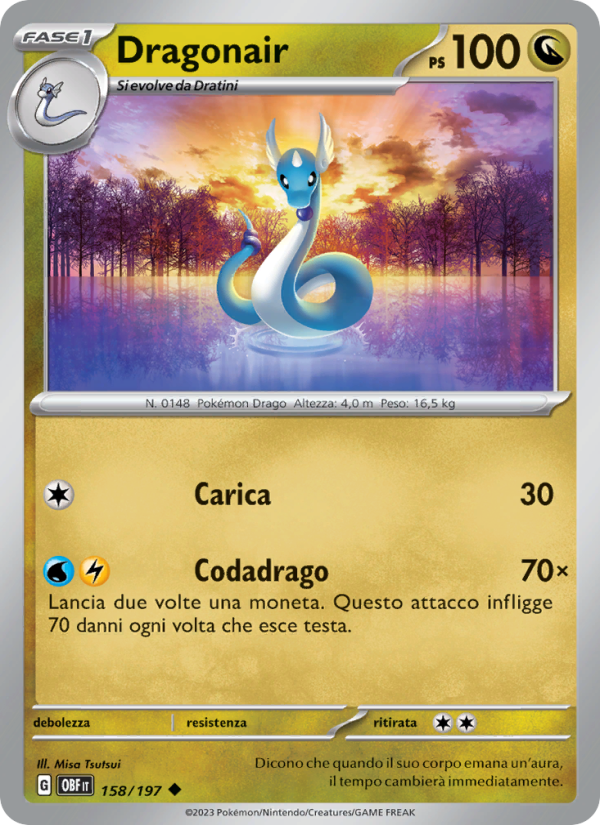 Dragonair 158/230 — Ossidiana Infuocata (Italian Pokémon TCG card)