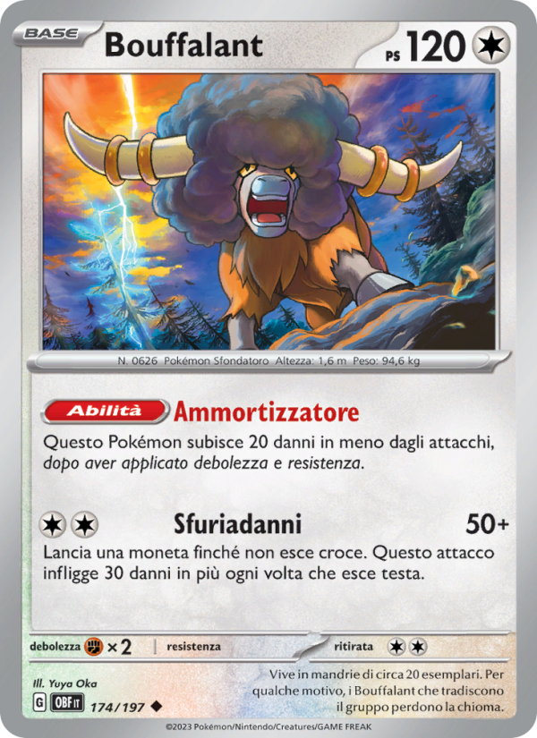 Bouffalant 174/230 — Ossidiana Infuocata (Italian Pokémon TCG card)