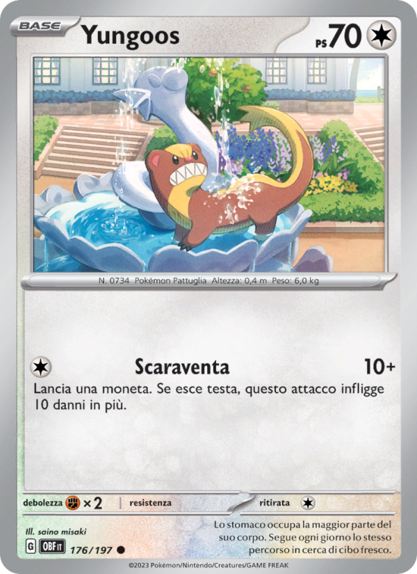 Yungoos 176/230 — Ossidiana Infuocata (Italian Pokémon TCG card)