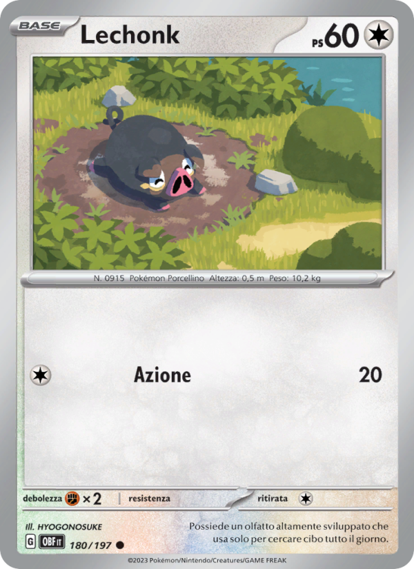 Lechonk 180/230 — Ossidiana Infuocata (Italian Pokémon TCG card)