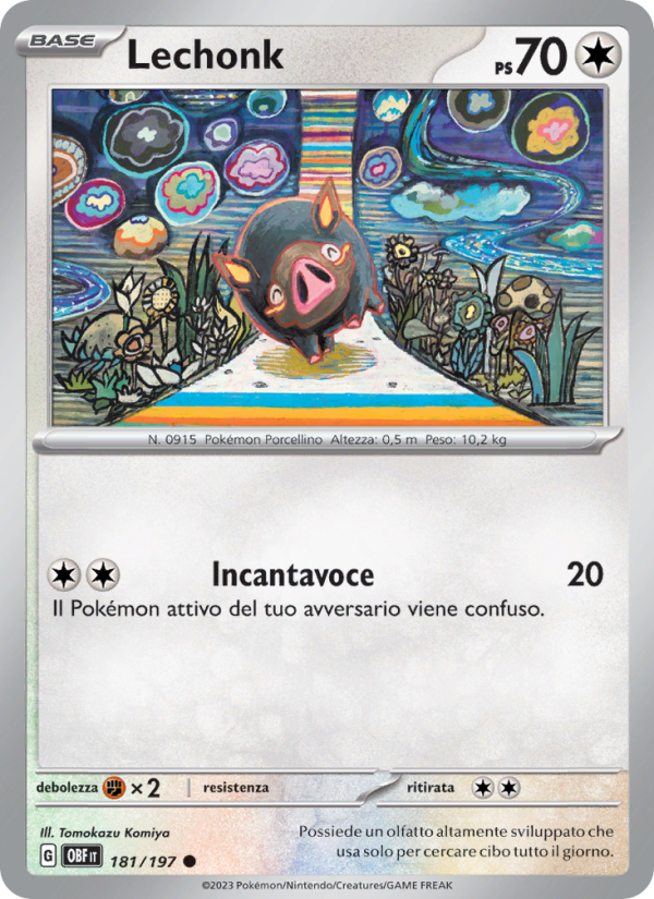 Lechonk 181/230 — Ossidiana Infuocata (Italian Pokémon TCG card)