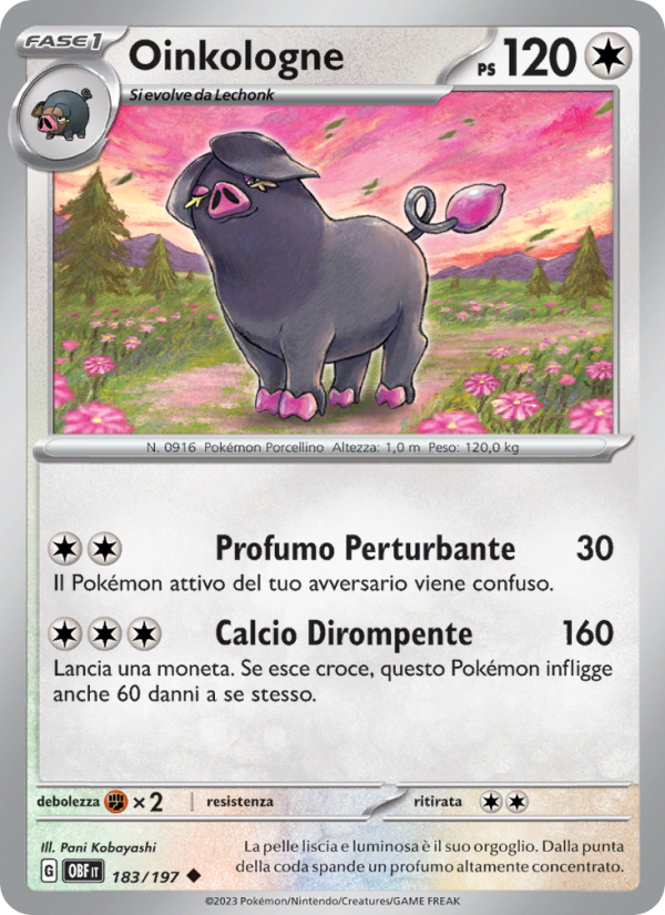 Oinkologne 183/230 — Ossidiana Infuocata (Italian Pokémon TCG card)