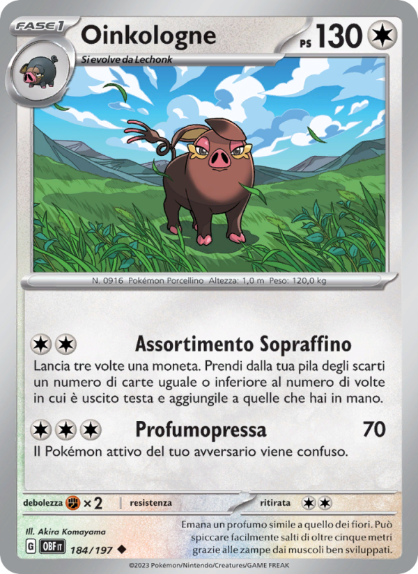 Oinkologne 184/230 — Ossidiana Infuocata (Italian Pokémon TCG card)