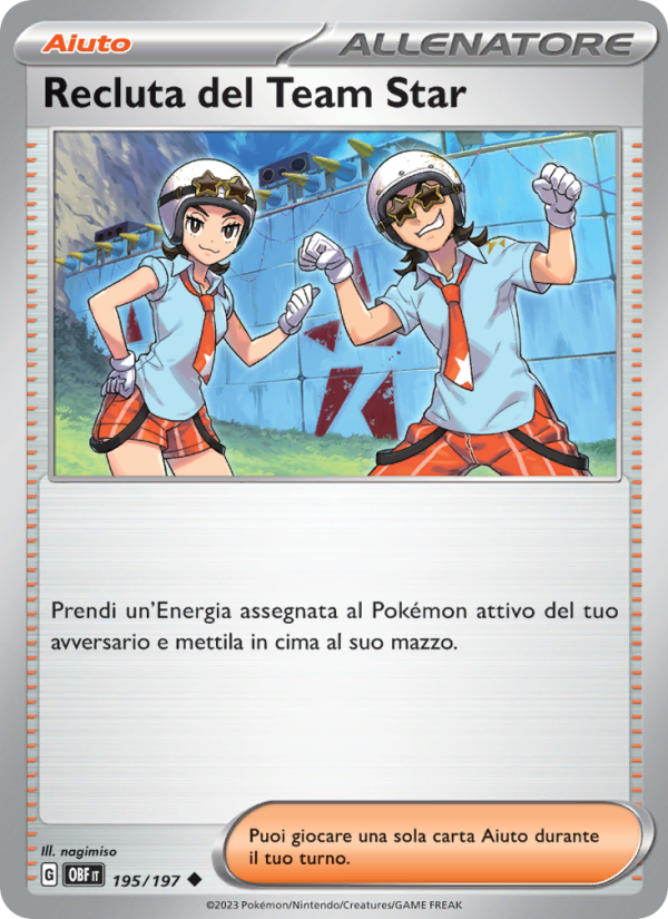 Recluta del Team Star 195/230 — Ossidiana Infuocata (Italian Pokémon TCG card)