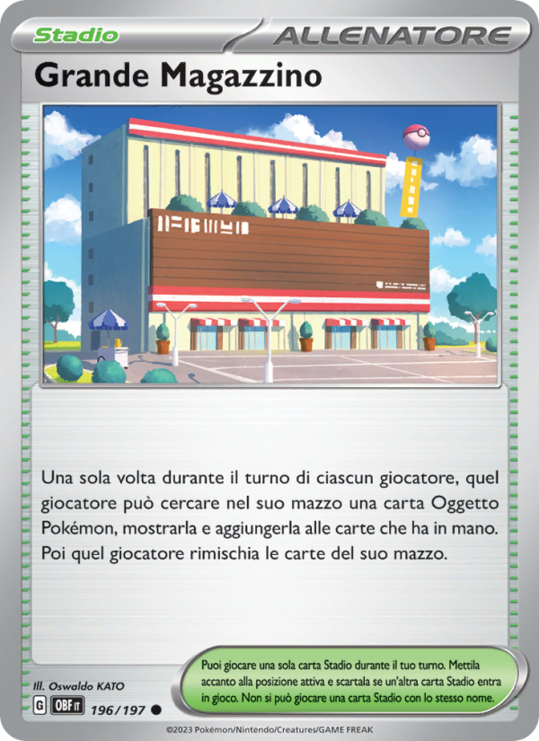 Grande Magazzino 196/230 — Ossidiana Infuocata (Italian Pokémon TCG card)