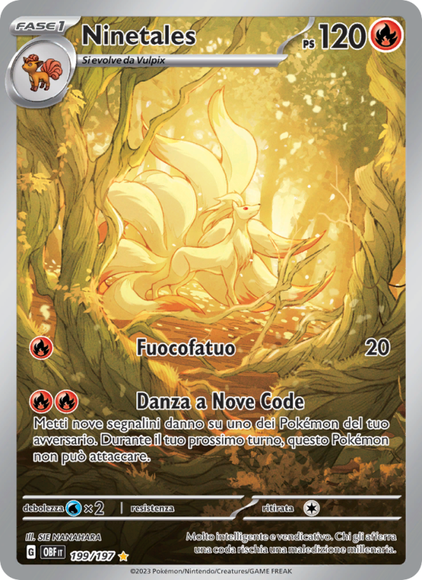 Ninetales 199/230 — Ossidiana Infuocata (Italian Pokémon TCG card)