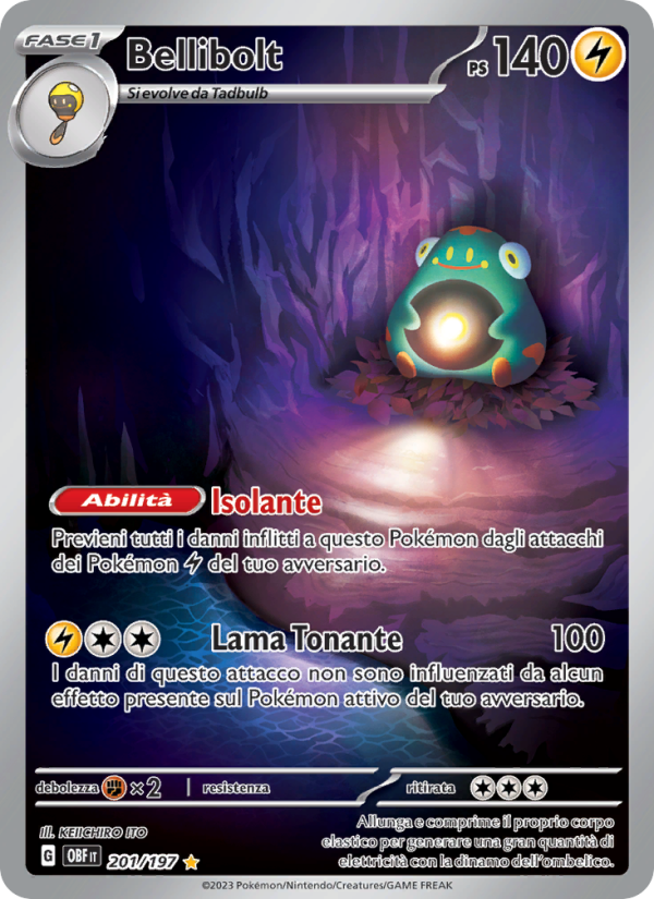 Bellibolt 201/230 — Ossidiana Infuocata (Italian Pokémon TCG card)