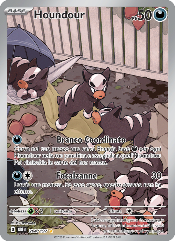 Houndour 204/230 — Ossidiana Infuocata (Italian Pokémon TCG card)