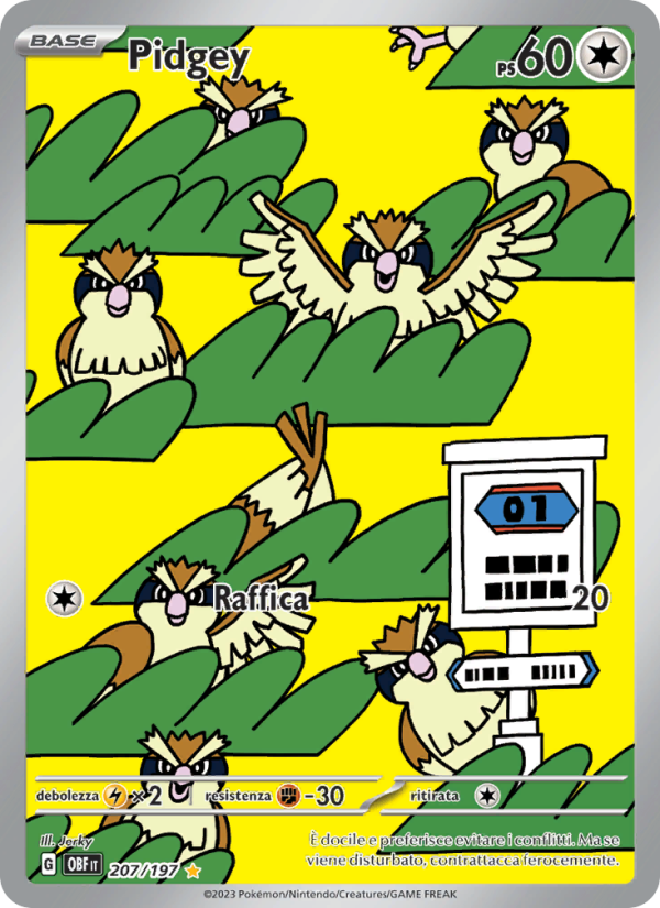 Pidgey 207/230 — Ossidiana Infuocata (Italian Pokémon TCG card)