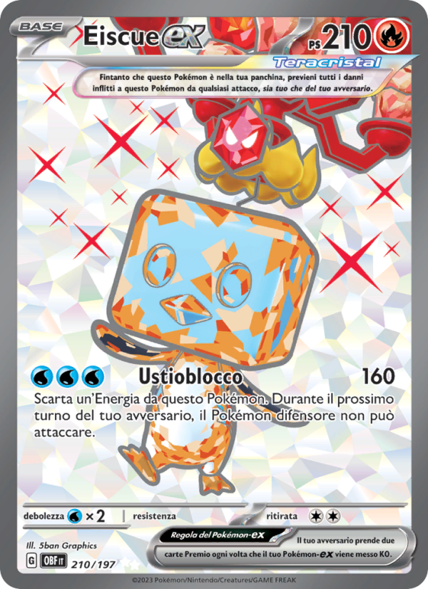 Eiscue-ex 210/230 — Ossidiana Infuocata (Italian Pokémon TCG card)