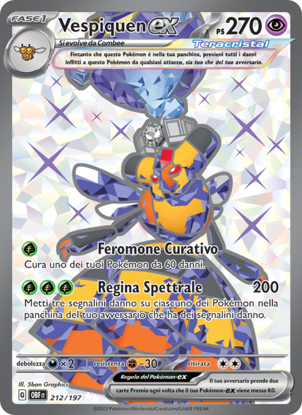 Vespiquen-ex 212/230 — Ossidiana Infuocata (Italian Pokémon TCG card)