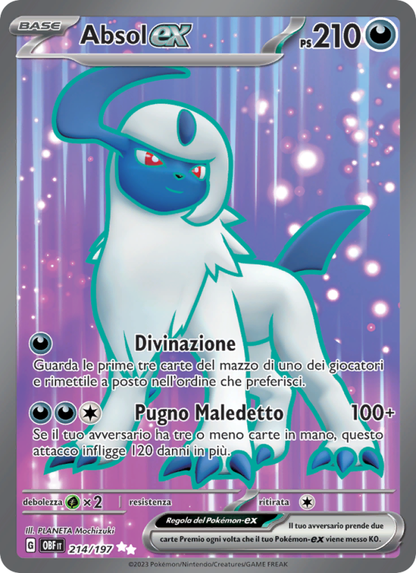 Absol-ex 214/230 — Ossidiana Infuocata (Italian Pokémon TCG card)