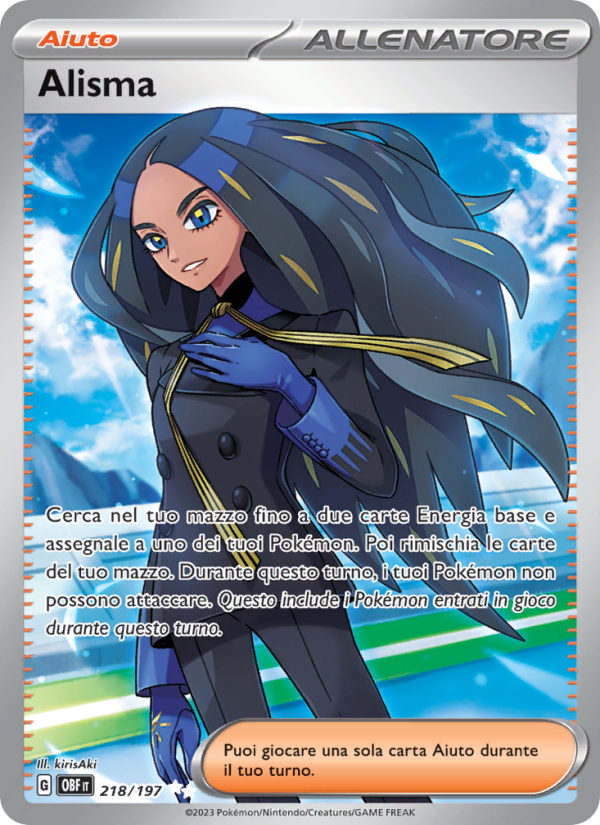 Alisma 218/230 — Ossidiana Infuocata (Italian Pokémon TCG card)