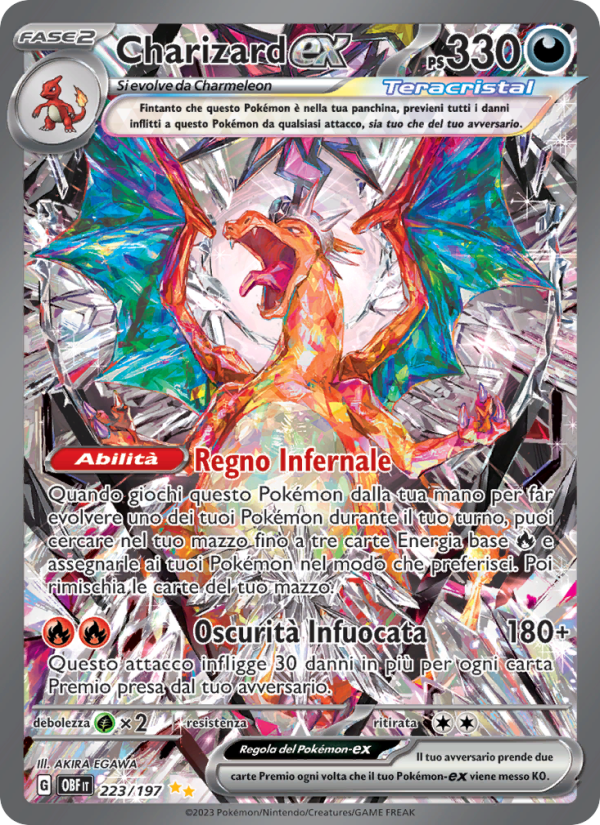 Charizard-ex 223/230 — Ossidiana Infuocata (Italian Pokémon TCG card)