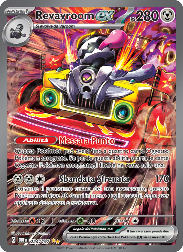 Revavroom-ex 224/230 — Ossidiana Infuocata (Italian Pokémon TCG card)