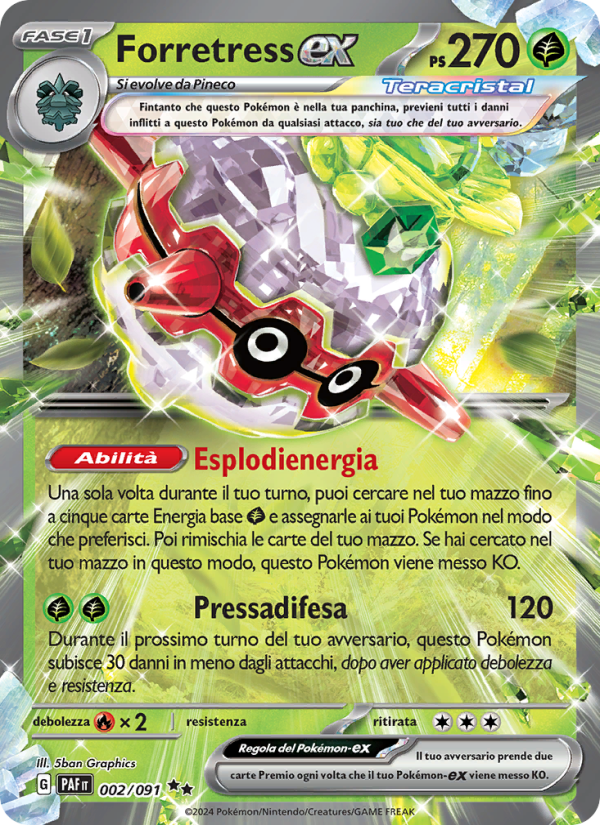 Forretress-ex 002/245 — Destino di Paldea (Italian Pokémon TCG card)