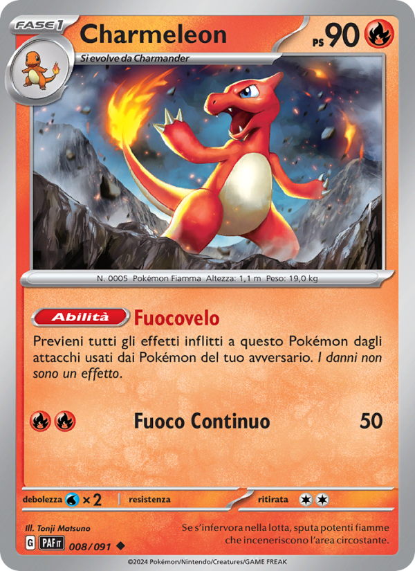 Charmeleon 008/245 — Destino di Paldea (Italian Pokémon TCG card)