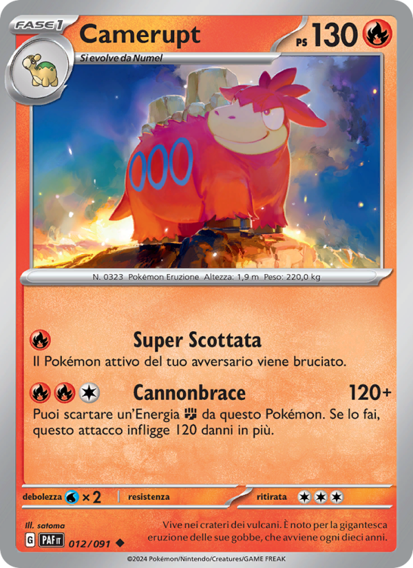 Camerupt 012/245 — Destino di Paldea (Italian Pokémon TCG card)