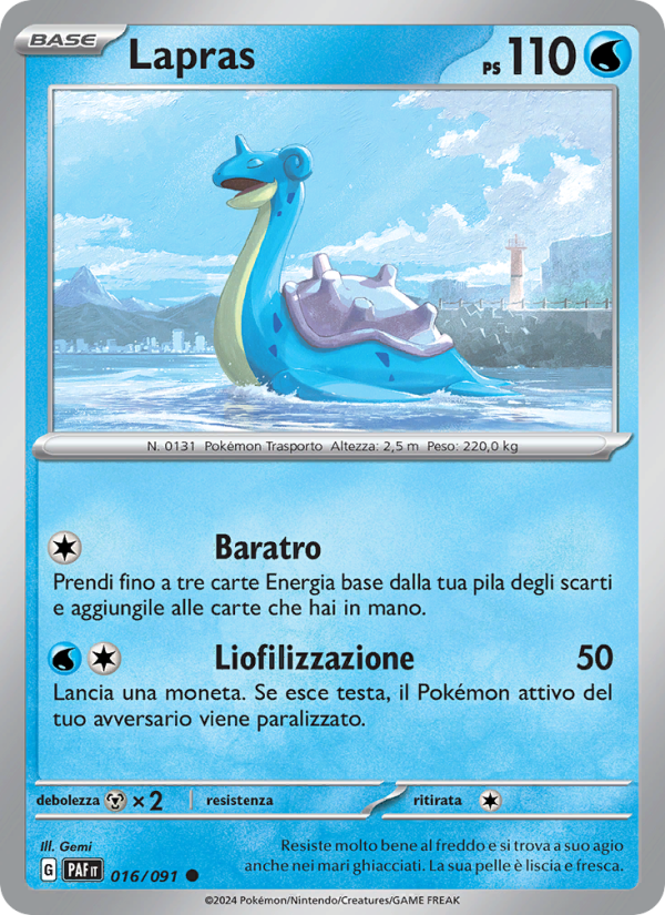 Lapras 016/245 — Destino di Paldea (Italian Pokémon TCG card)