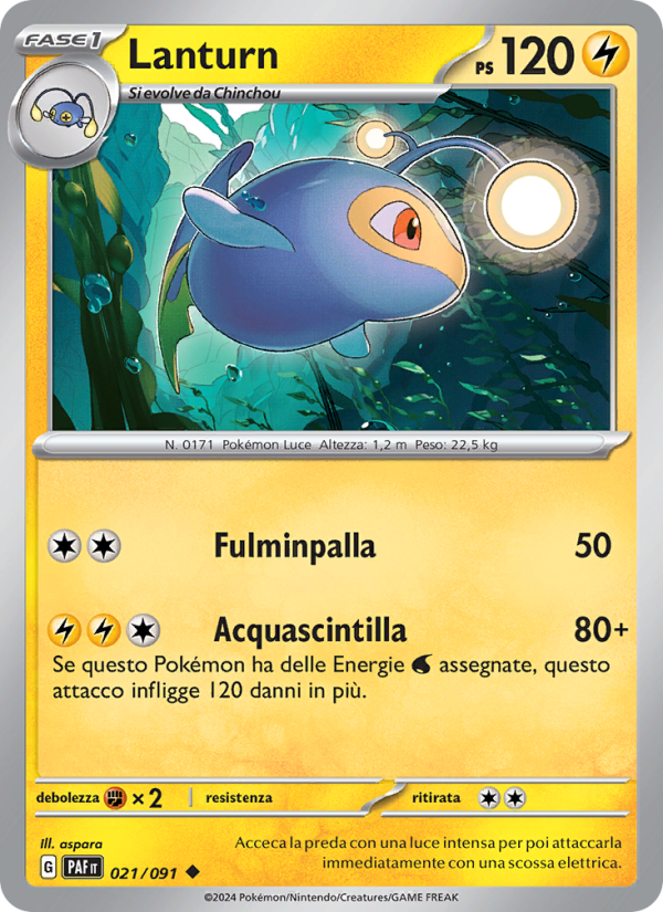 Lanturn 021/245 — Destino di Paldea (Italian Pokémon TCG card)