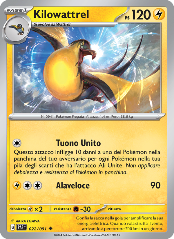 Kilowattrel 022/245 — Destino di Paldea (Italian Pokémon TCG card)