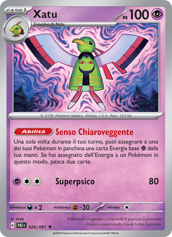 Xatu 026/245 — Destino di Paldea (Italian Pokémon TCG card)