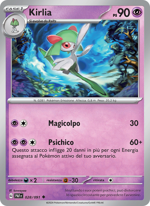 Kirlia 028/245 — Destino di Paldea (Italian Pokémon TCG card)