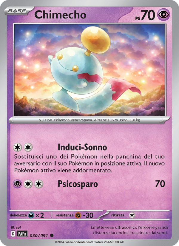 Chimecho 030/245 — Destino di Paldea (Italian Pokémon TCG card)