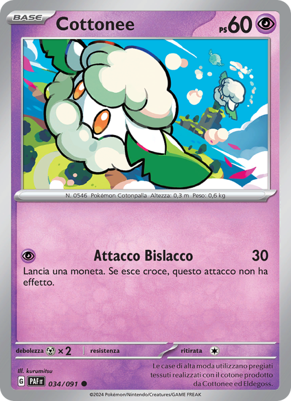 Cottonee 034/245 — Destino di Paldea (Italian Pokémon TCG card)
