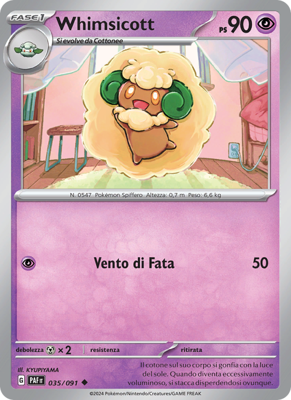Whimsicott 035/245 — Destino di Paldea (Italian Pokémon TCG card)