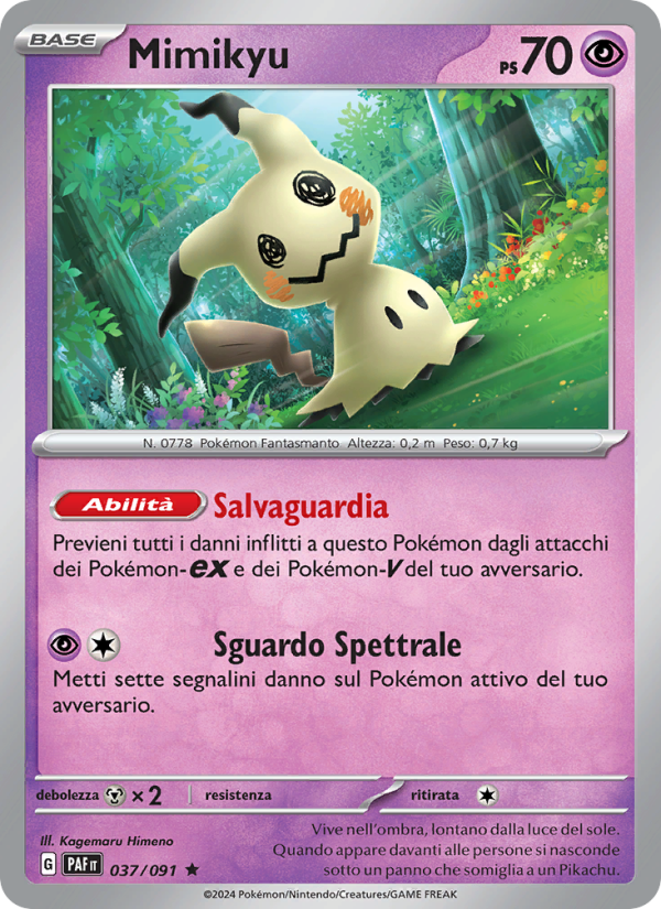 Mimikyu 037/245 — Destino di Paldea (Italian Pokémon TCG card)