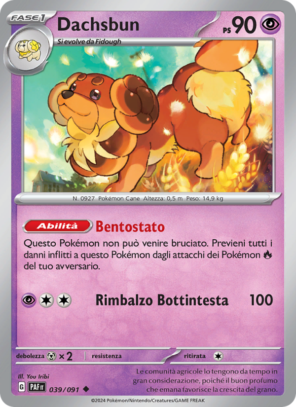 Dachsbun 039/245 — Destino di Paldea (Italian Pokémon TCG card)